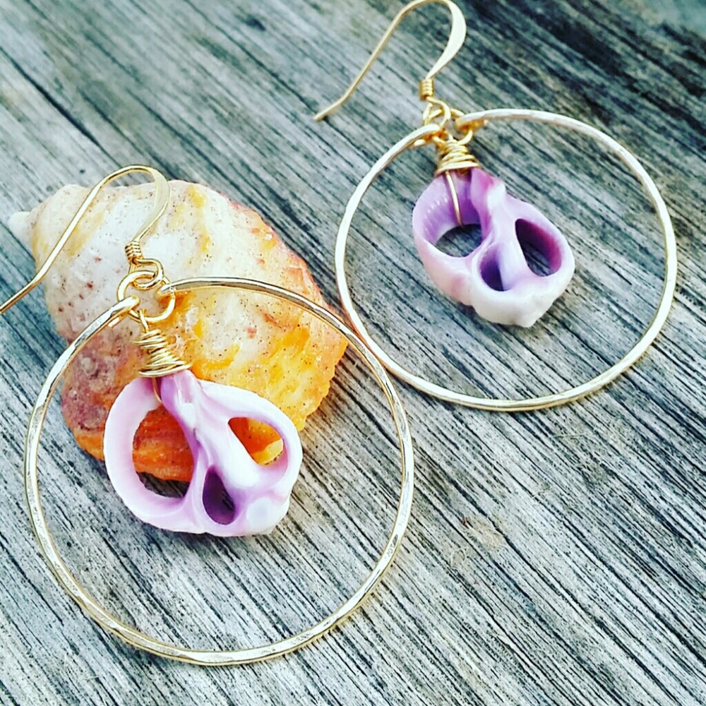 Purple lariat shell gp hoops